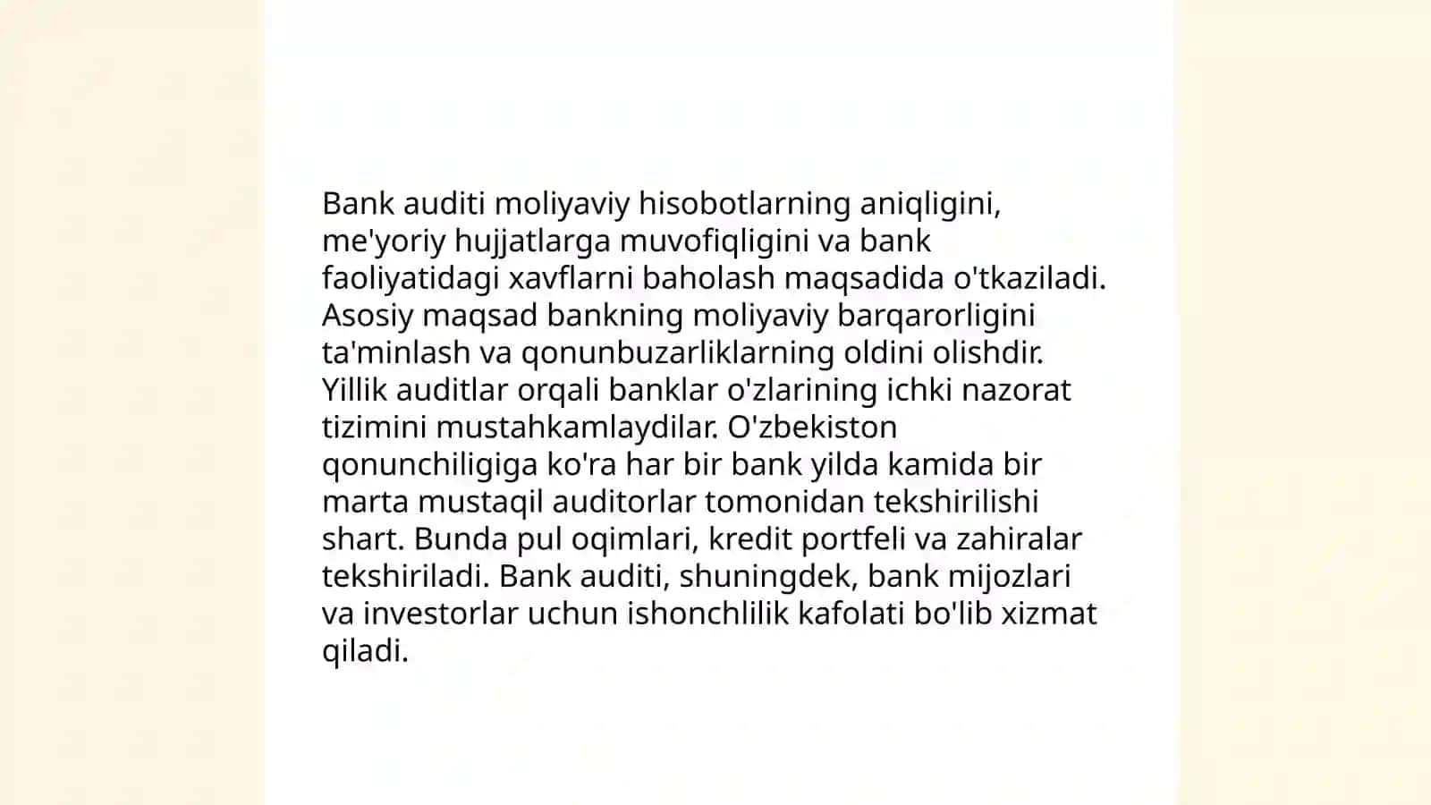 Bank auditiga umumiy tavsif 3