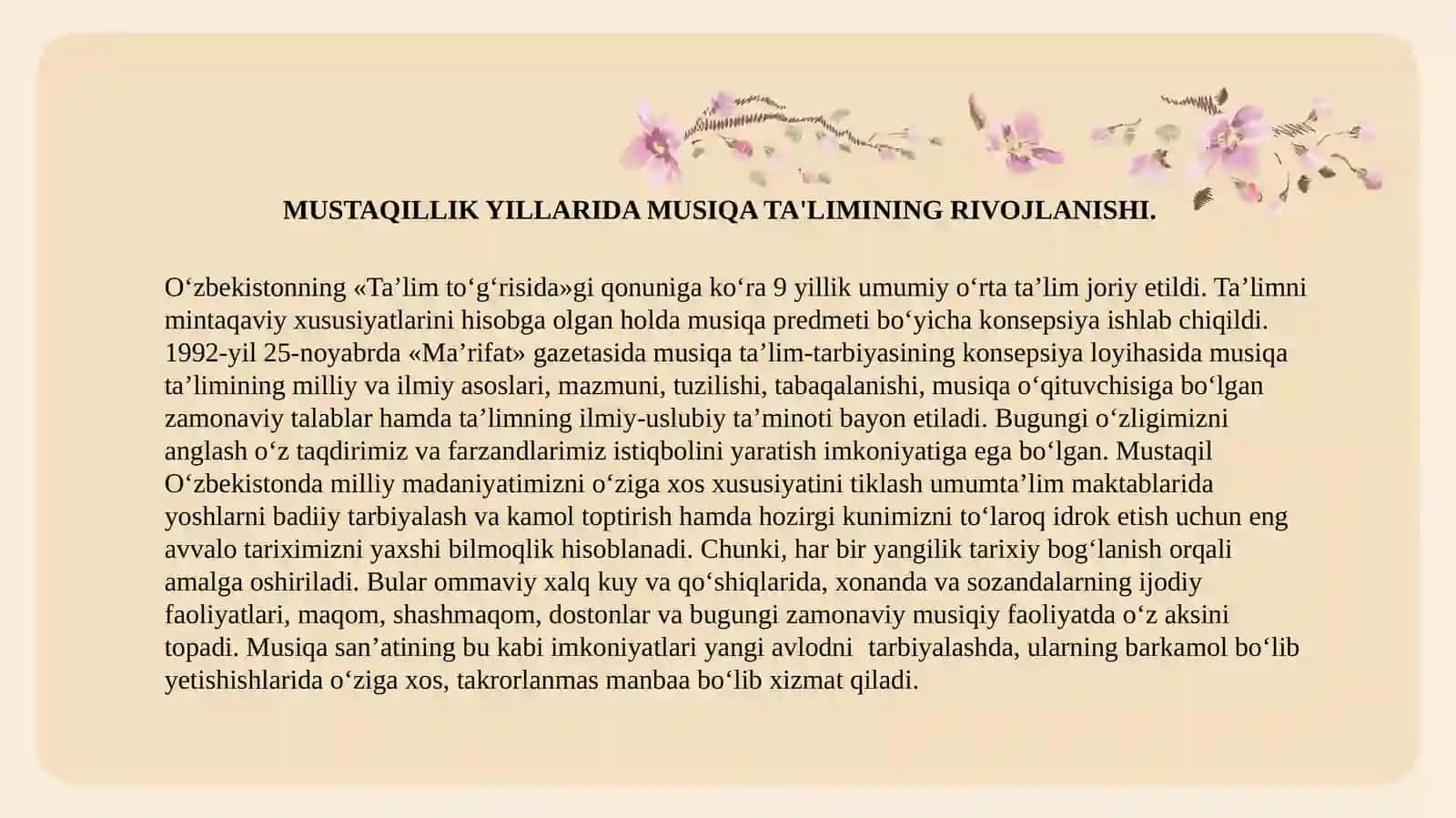 UMUMTA’LIM MAKTABLARIDA MUSIQA TA’LIMI VA TARBIYASINING RIVOJLANISHI 3