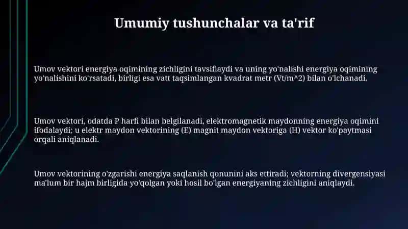 Umov vektori 3