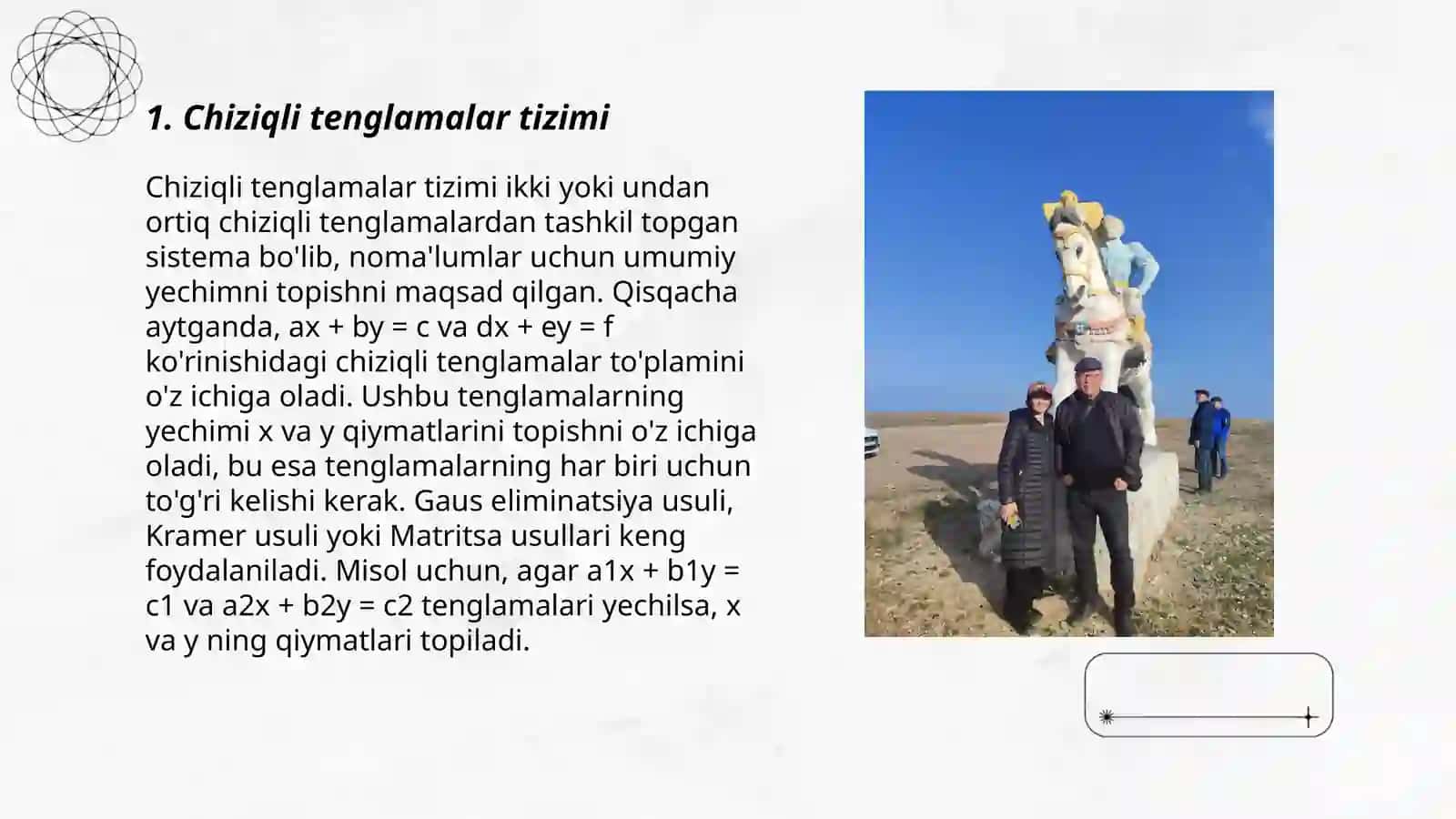 Chiziqli tenglamalar tizimini teskari matritsa usulida yechish 3