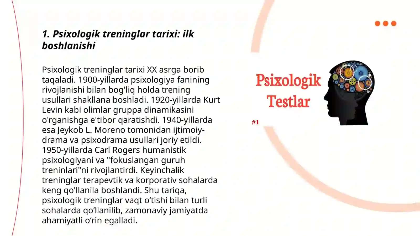 Psixologik treninglar tarixi 3