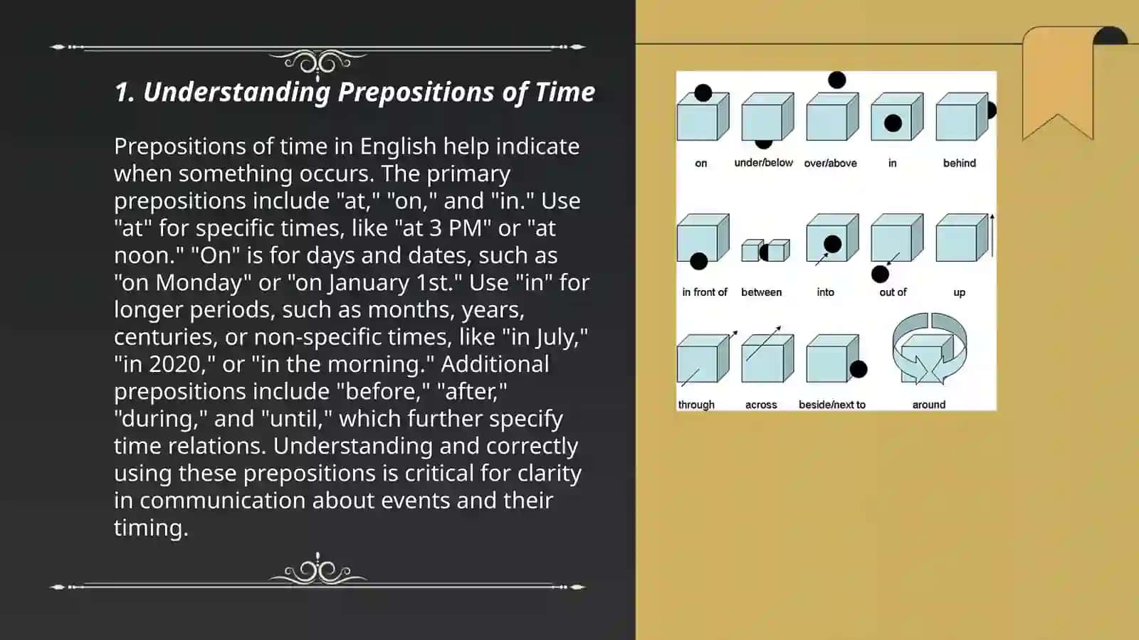 A new life. Prepositions of time 3