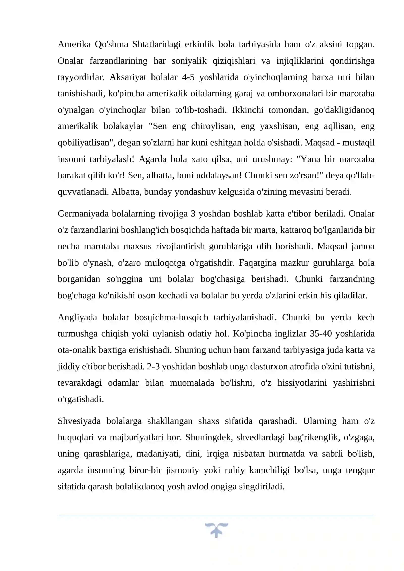 Tarbiya konsepsiyalarni o’rganish va tahlil etish 3