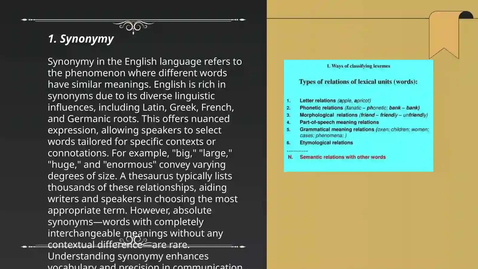 Lexical-semantic relations. Phraseology 2 3