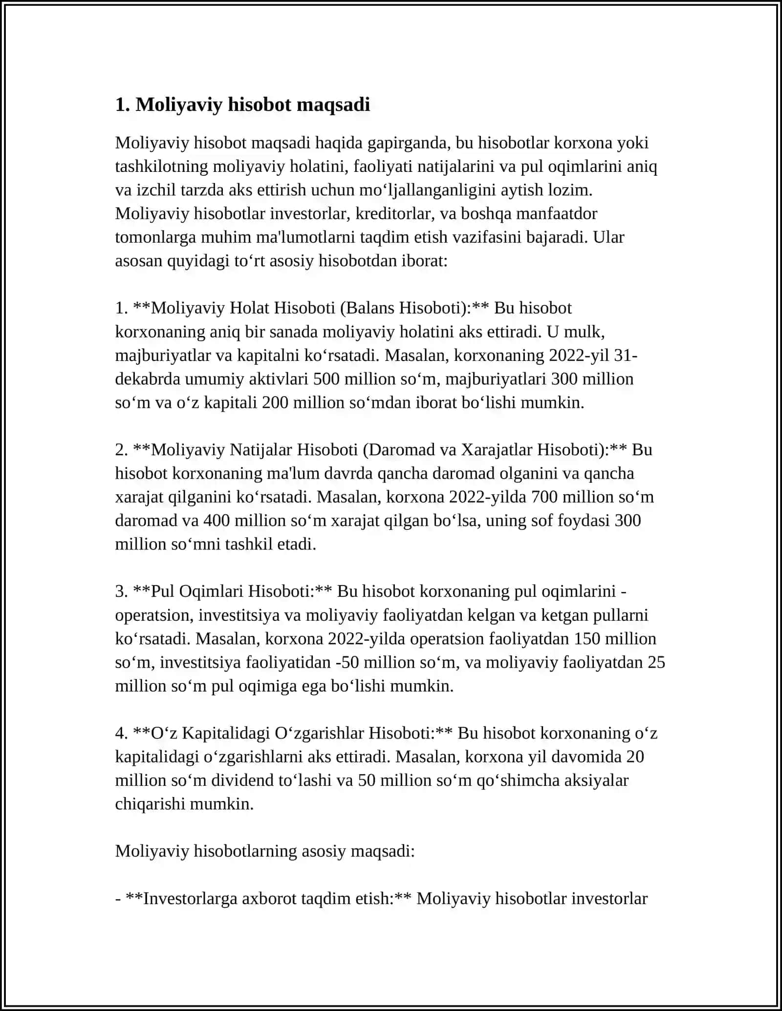 Moliyaviy Hisobotni Taqdim Etish Standarti 3