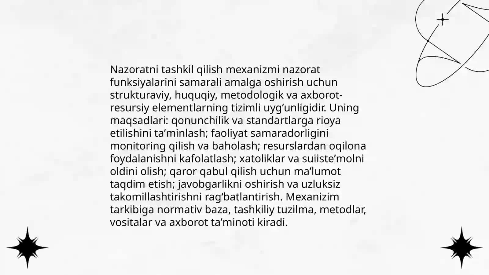 Nazoratni tashkil qilish mexanizmi 3