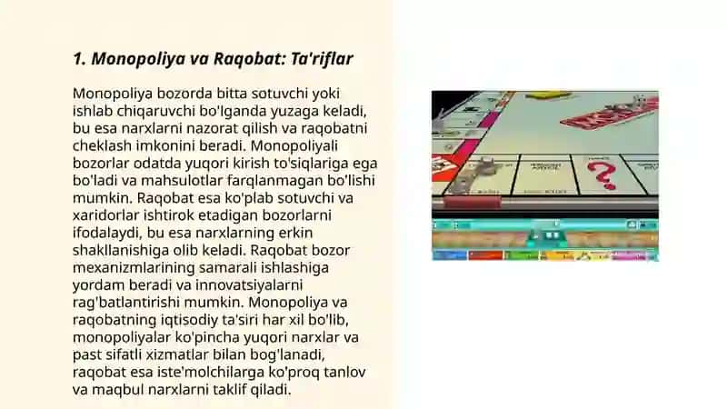 Raqobat va Monopoliya: Asosiy tushunchalar 3