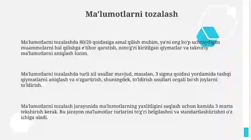 Ma'lumotlarni tozalash va qayta ishlash 3