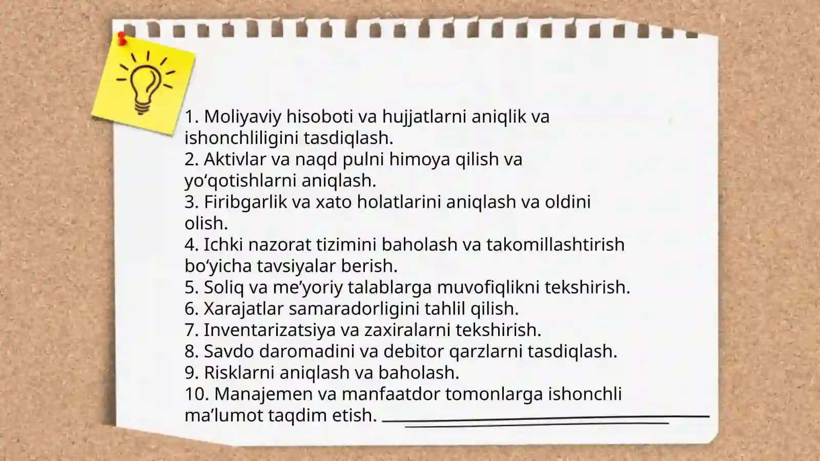 Savdo korxonalarida auditning malumot manbalari va vazifalari 3