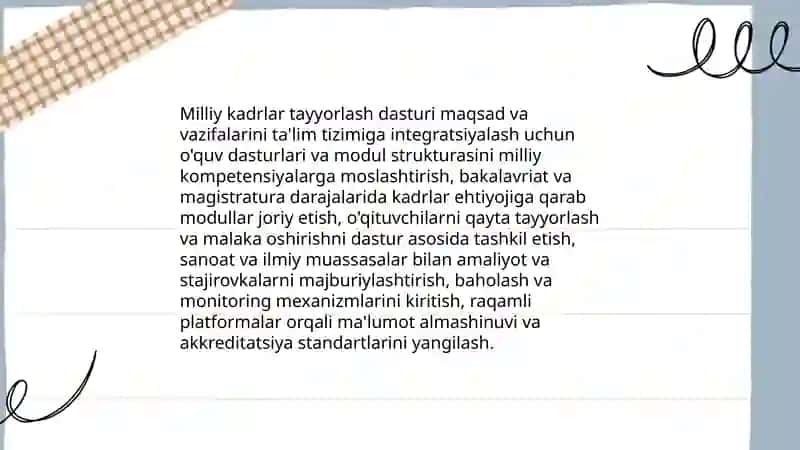 Kadrlar tayyorlash milliy dasturi 3