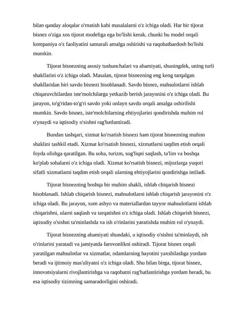Tijorat bisnez va tijorat modeli 3