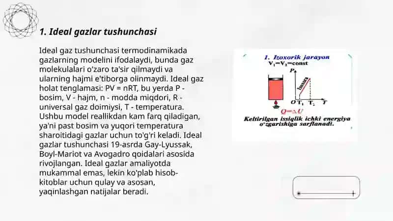 Ideal gazlarning issiqlik sig’imi 3
