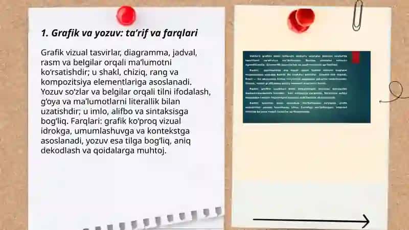 Grafik (yozuv) va grafik vositalar. Yozuvning turlari 3