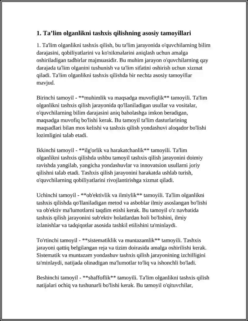 TAʼLIM OLGANLIKNI TASHXIS QILISH 3
