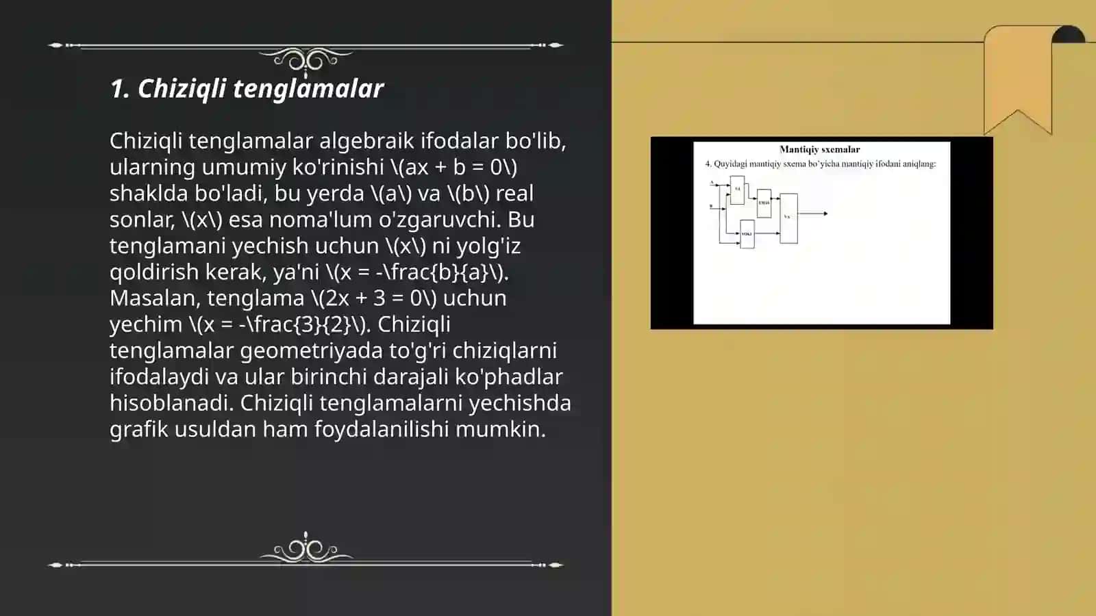 Chiziqli tenglamalar 3
