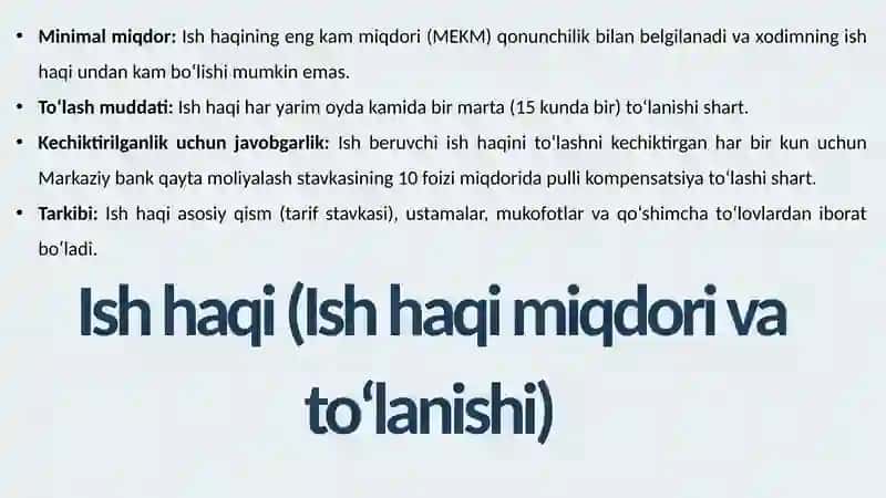 Ish haqi va mehnat munosabatlari 3