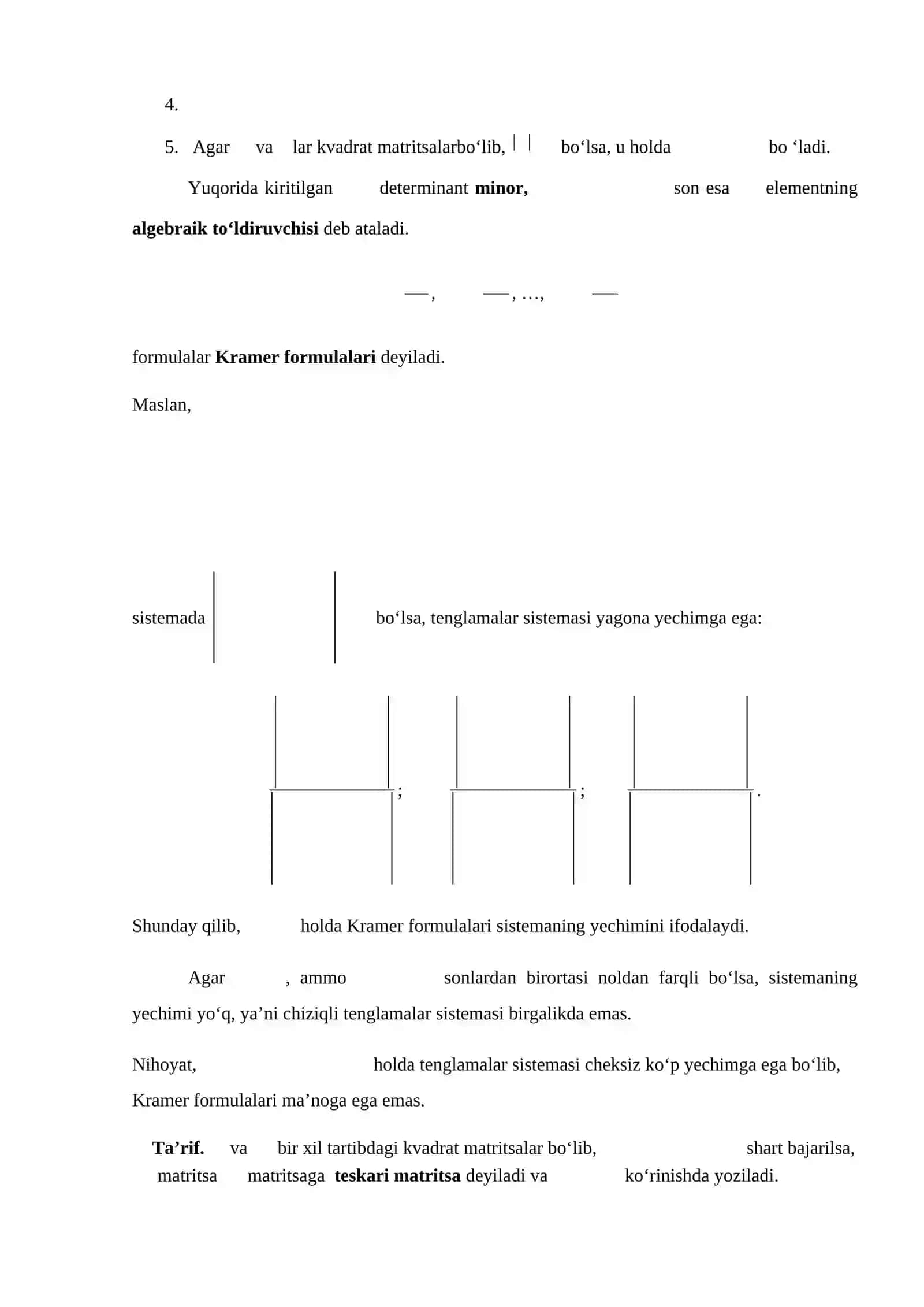Chiziqli tenglamalar sistemasi 3