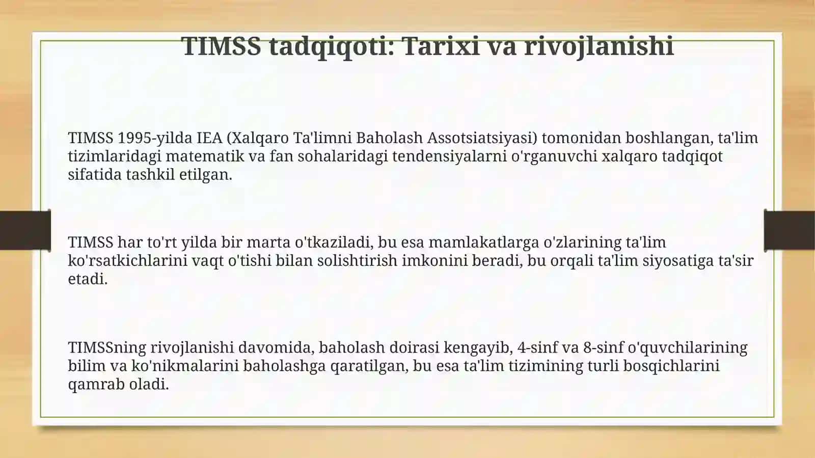 TIMSS tadqiqoti: mazmuniy va kognitiv yo'nalishlari 3