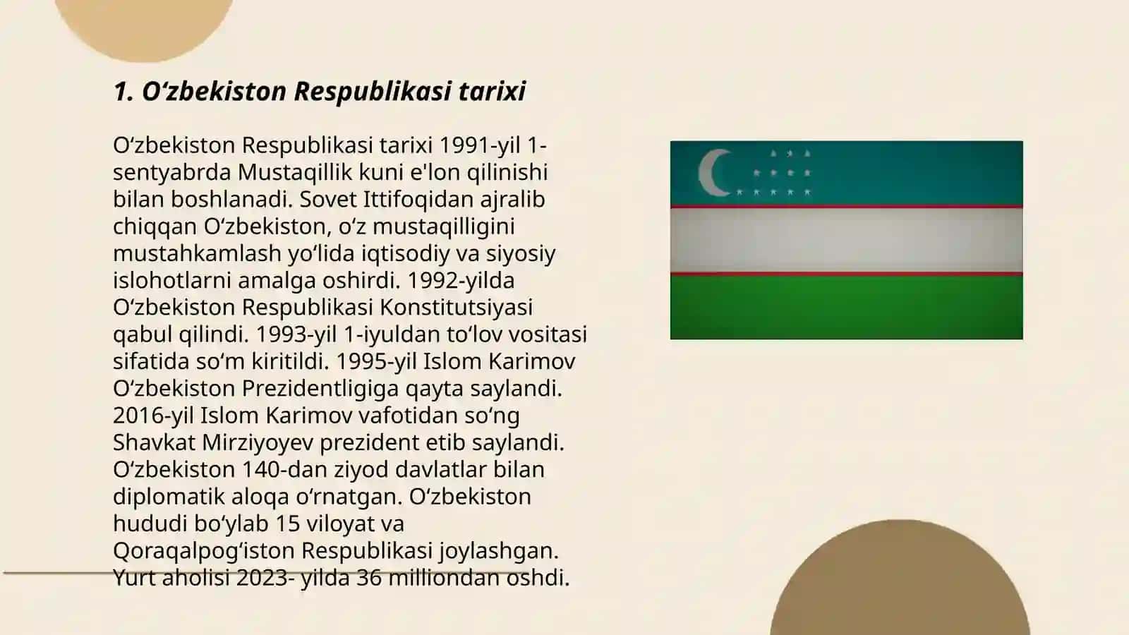 Oʻzbekiston Respublikasi tarixi 3