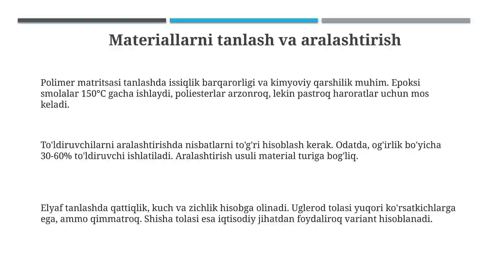 Polimerkompozitsiyasini tayyorlash texnologiyasi 3