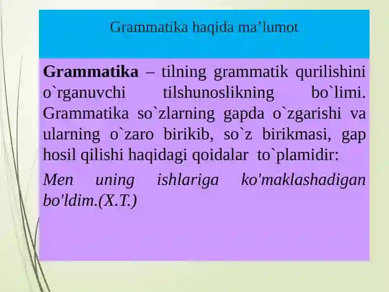 Mustaqil so’z turkumlarini tasnifi 3