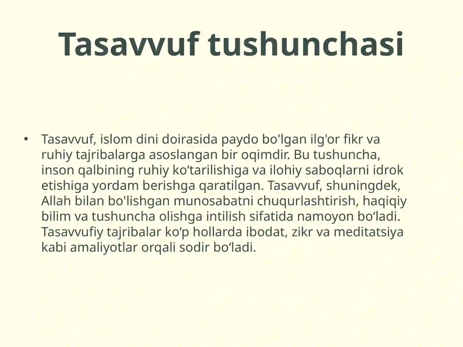 Tasavvuf tushunchasi va uning mohiyati 3