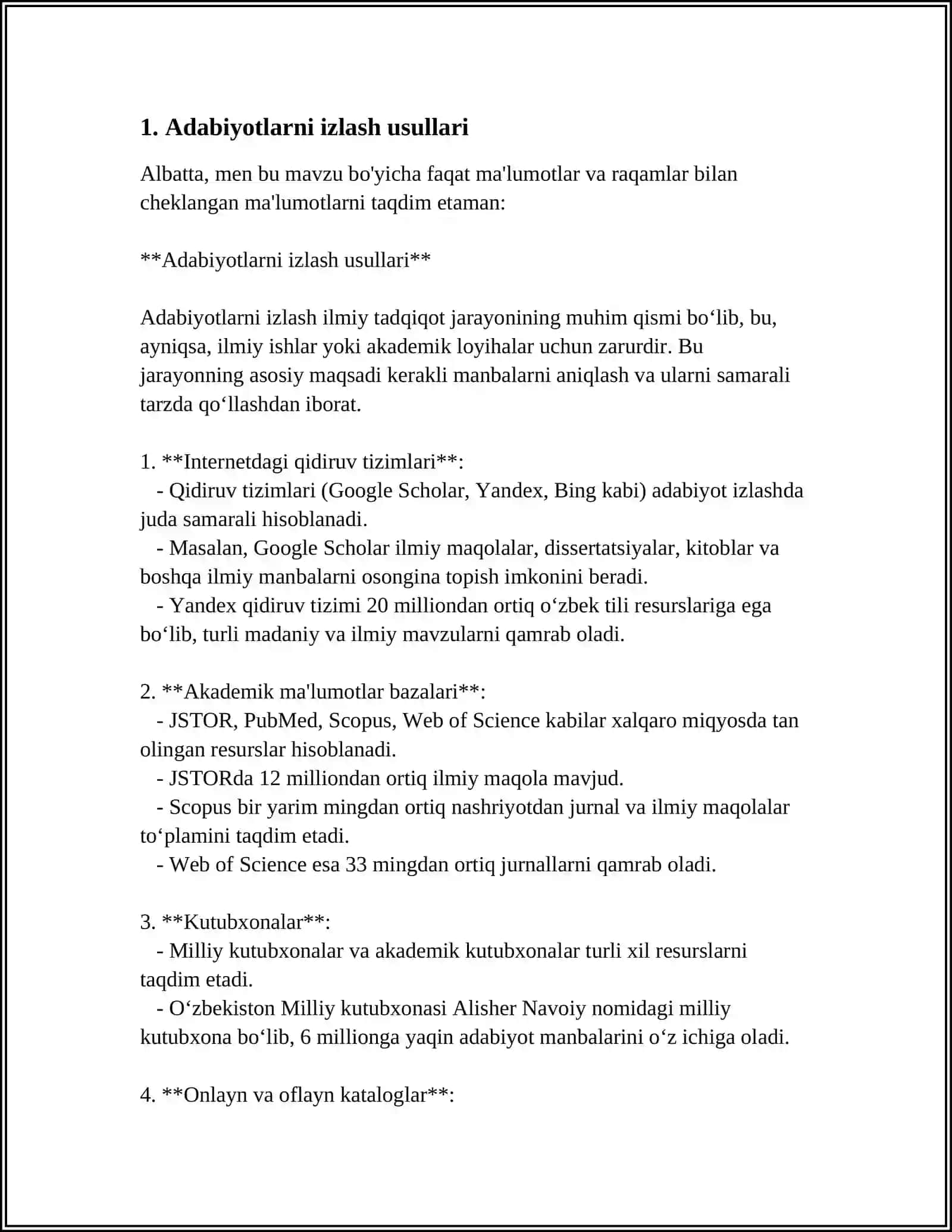 ADABIYOTLARNI IZLASH VA TANLASH 3