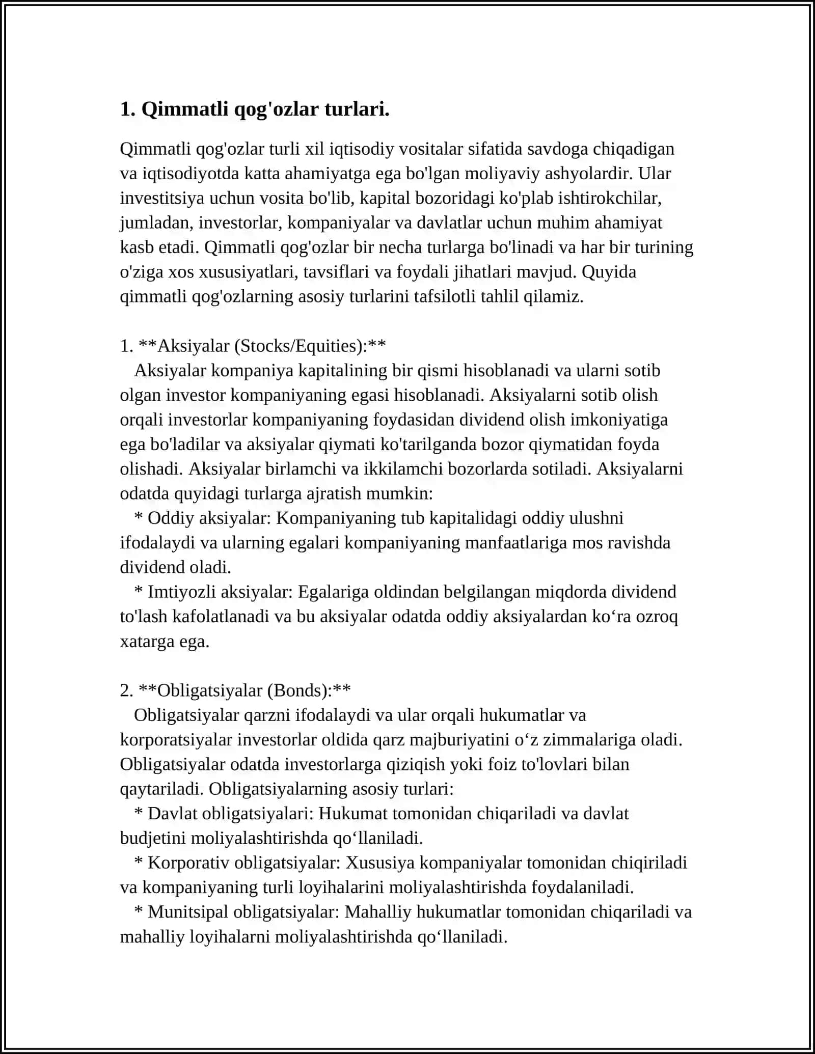 QIMMATLI QOG'OZLAR BOZORI 3