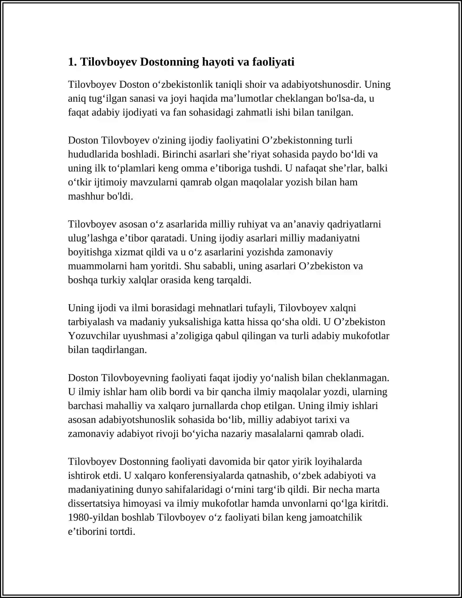TILOVBOYEV DOSTON 3