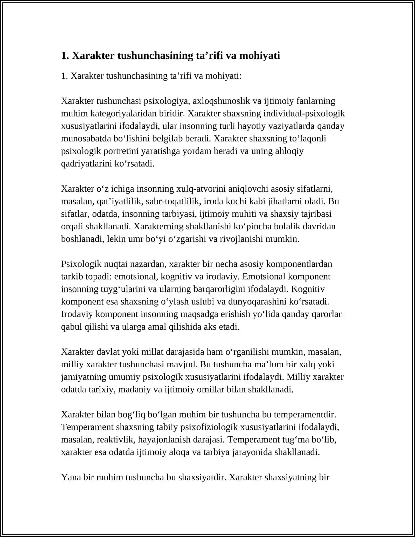 XARAKTER HAQIDA TUSHUNCHA 3