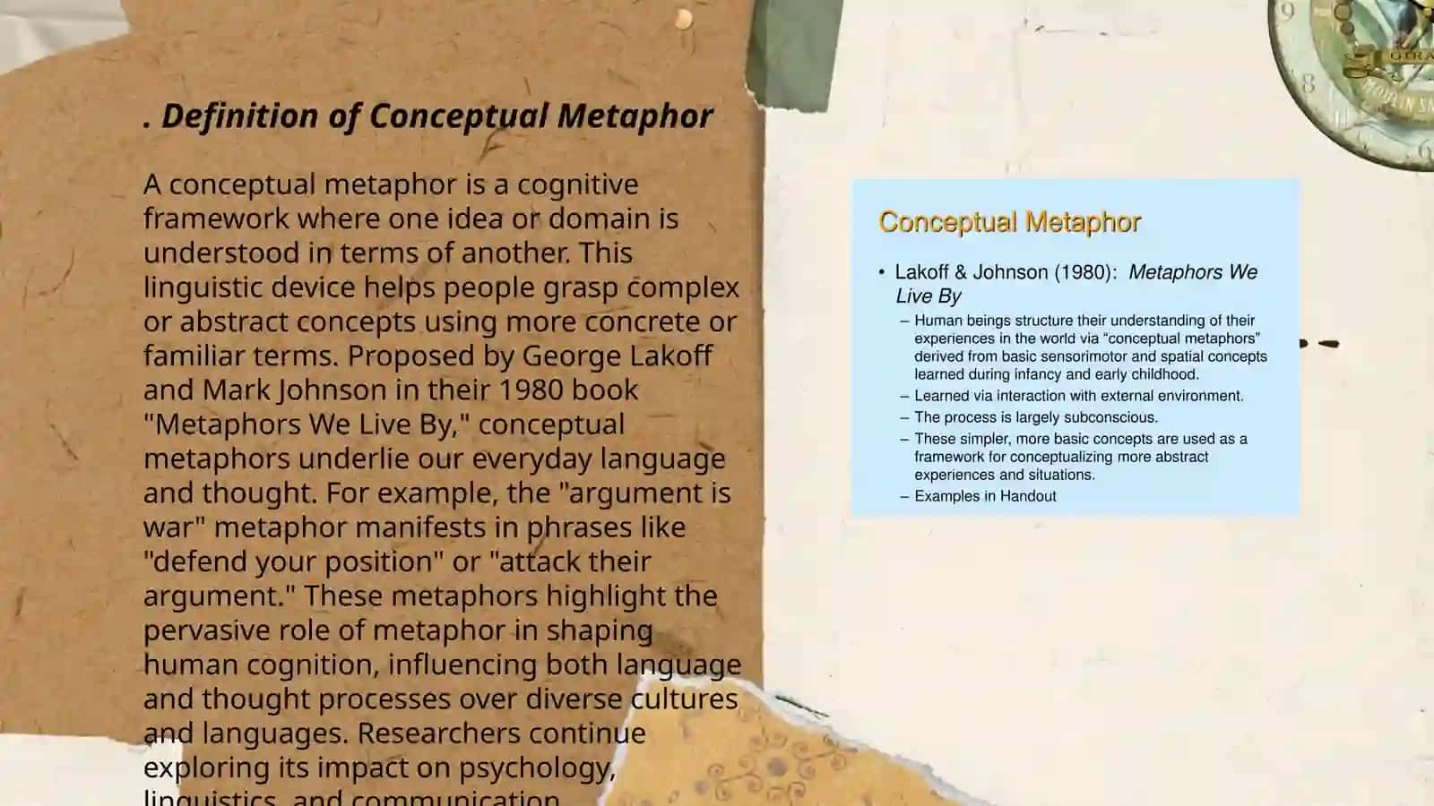 The theory of conceptual metophore 3