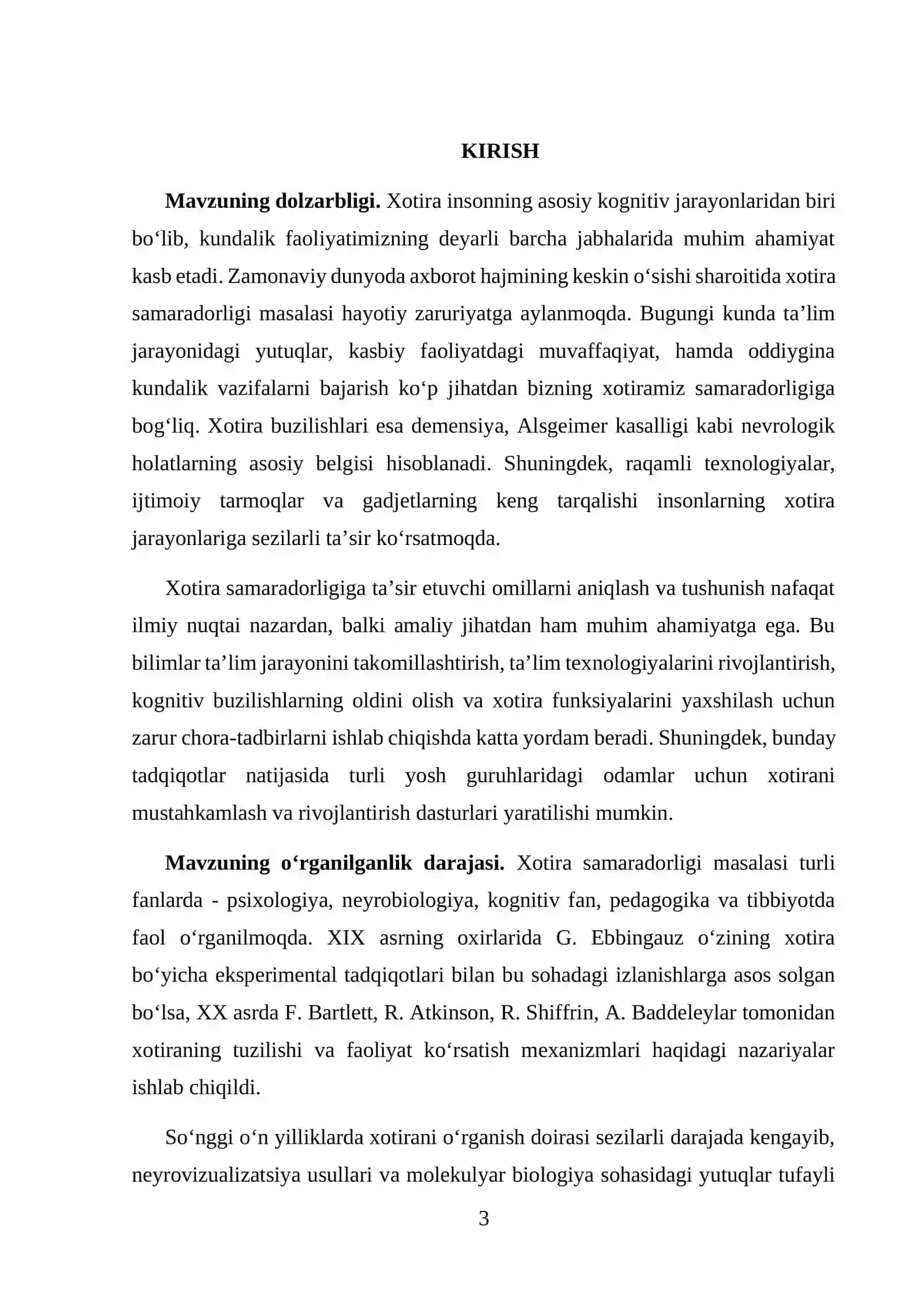XOTIRA SAMARADORLIGIGA TA’SIR KO'RSATUVCHI OMILLAR 3
