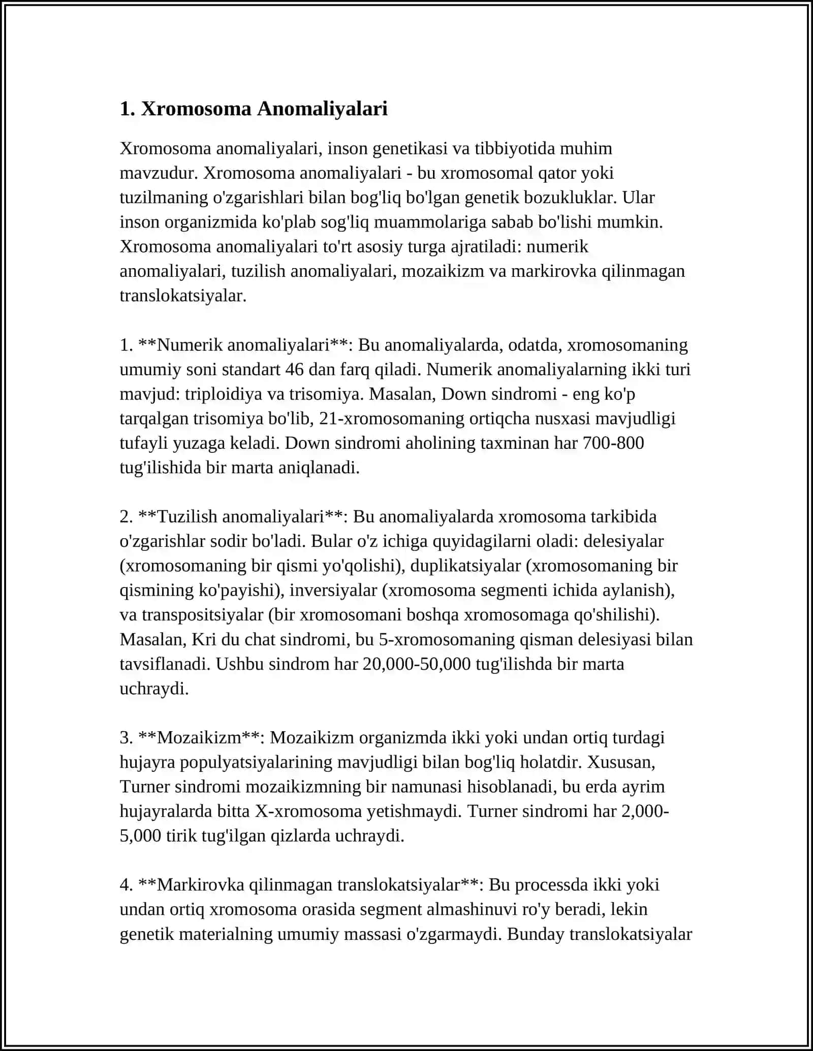 XROMOSOMA KASALLIKLARI 3