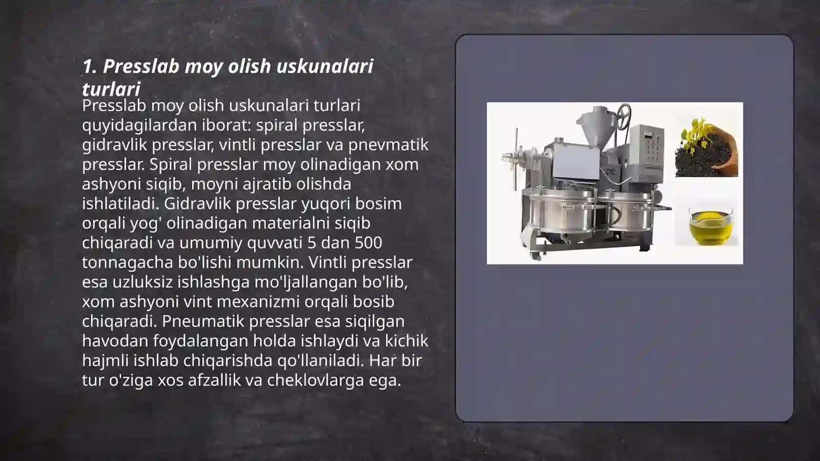 Presslab moy olish uskunalari 3