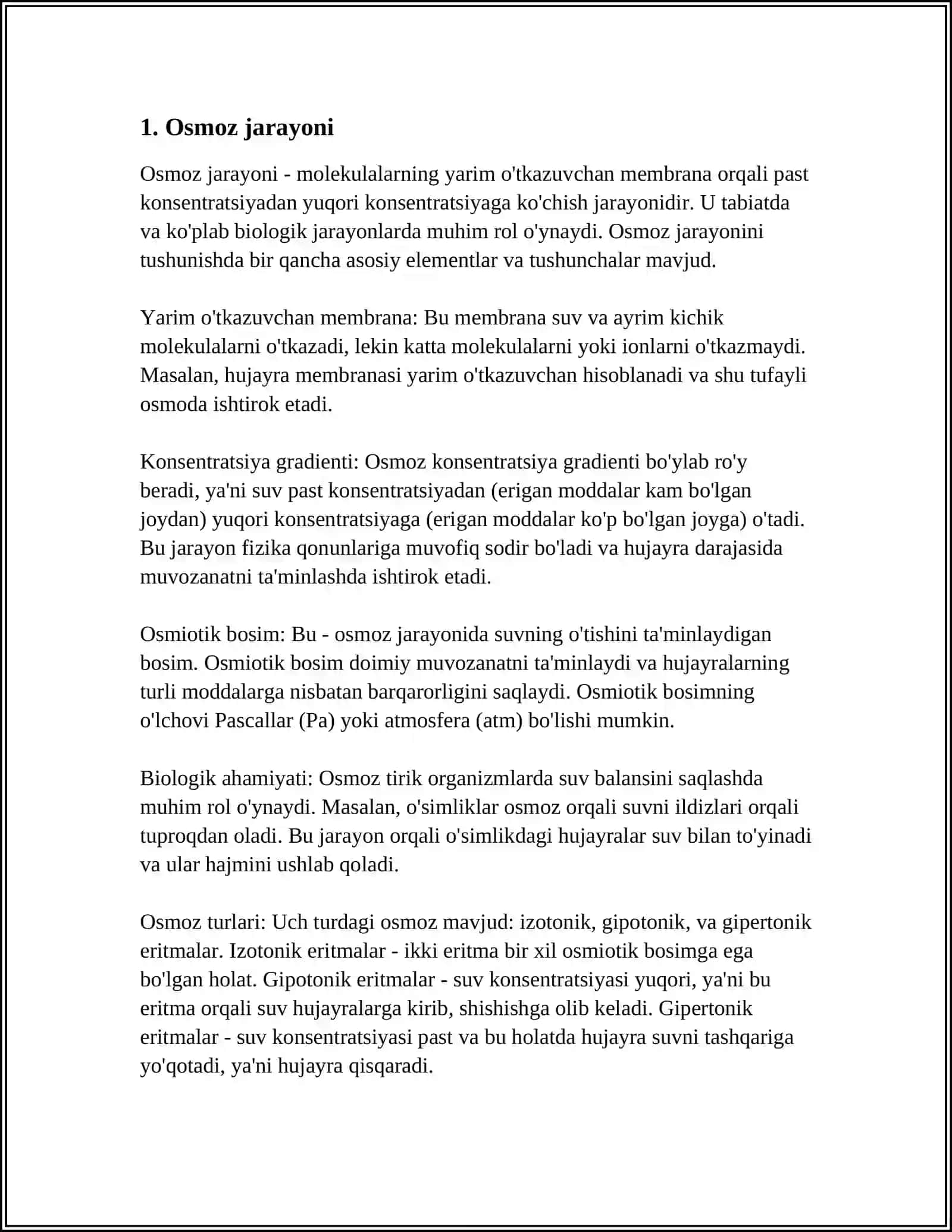 OSMOTIK BOSIM HAQIDA TUSHUNCHA 3