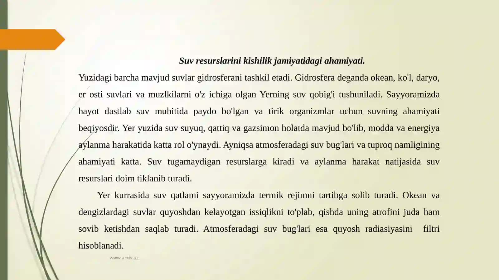 Suv resurslari ifloslanishini asosiy manbalari 3
