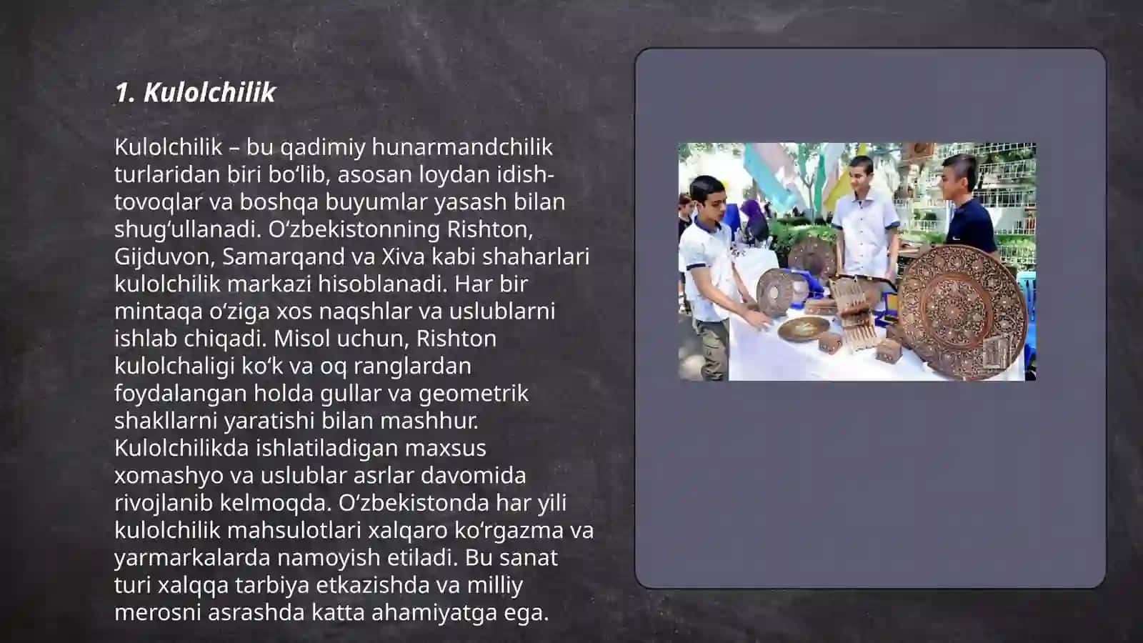 O'zbek xalq amaliy sa'nat turlari 3