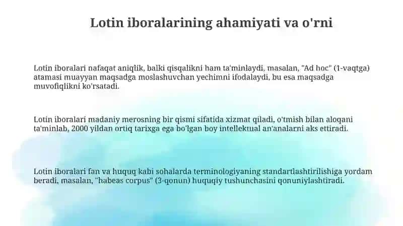 Lotin iboralari: tarix va meros 3