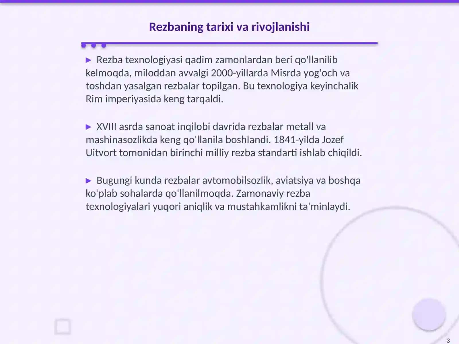 Rezbalar va ularni chizmada tasvirlash 3