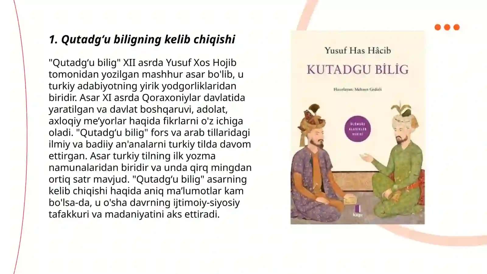 Qutadgʻu bilig dostoni 3