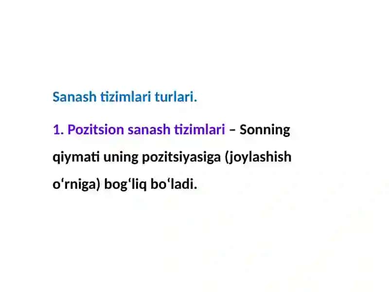 Sanash va uning tizimlari 3