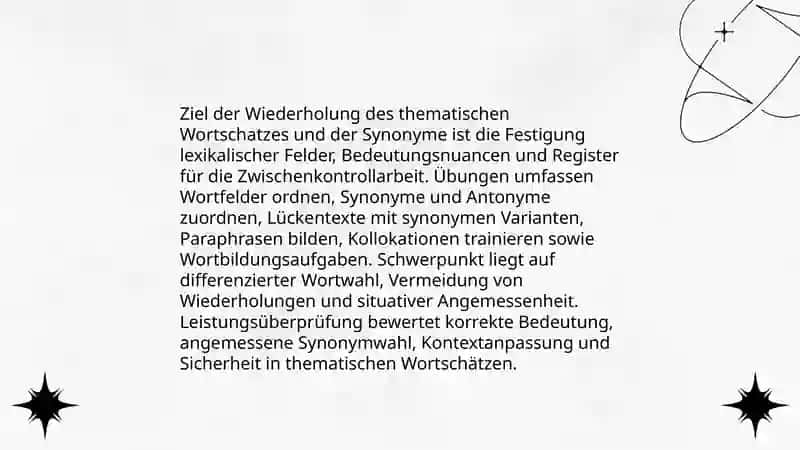Wiederholung lexikalische und grammatische Übungen 3