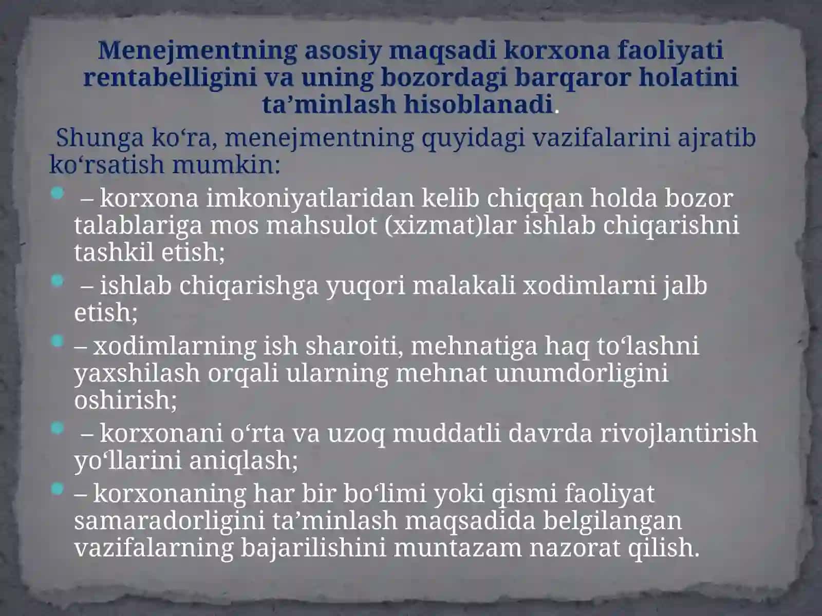 Menejmentning Maqsadi va Vazifalari 3