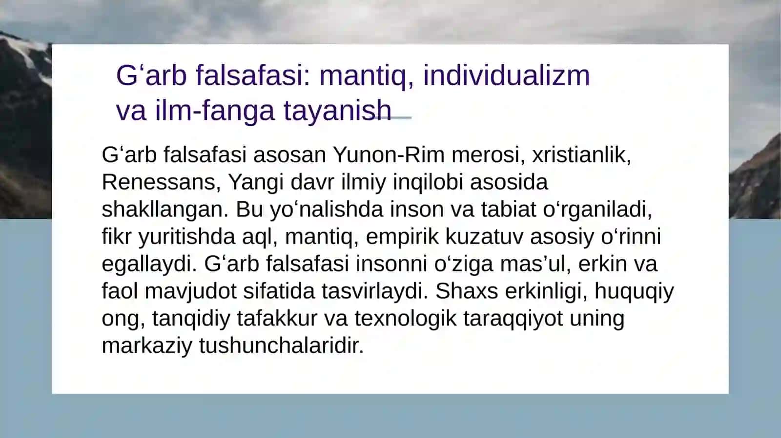 Gʻarb va Sharq falsafasi 3