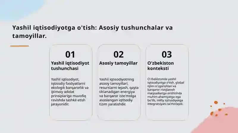 Yashil iqtisodiyotga o'tish asoslari 3