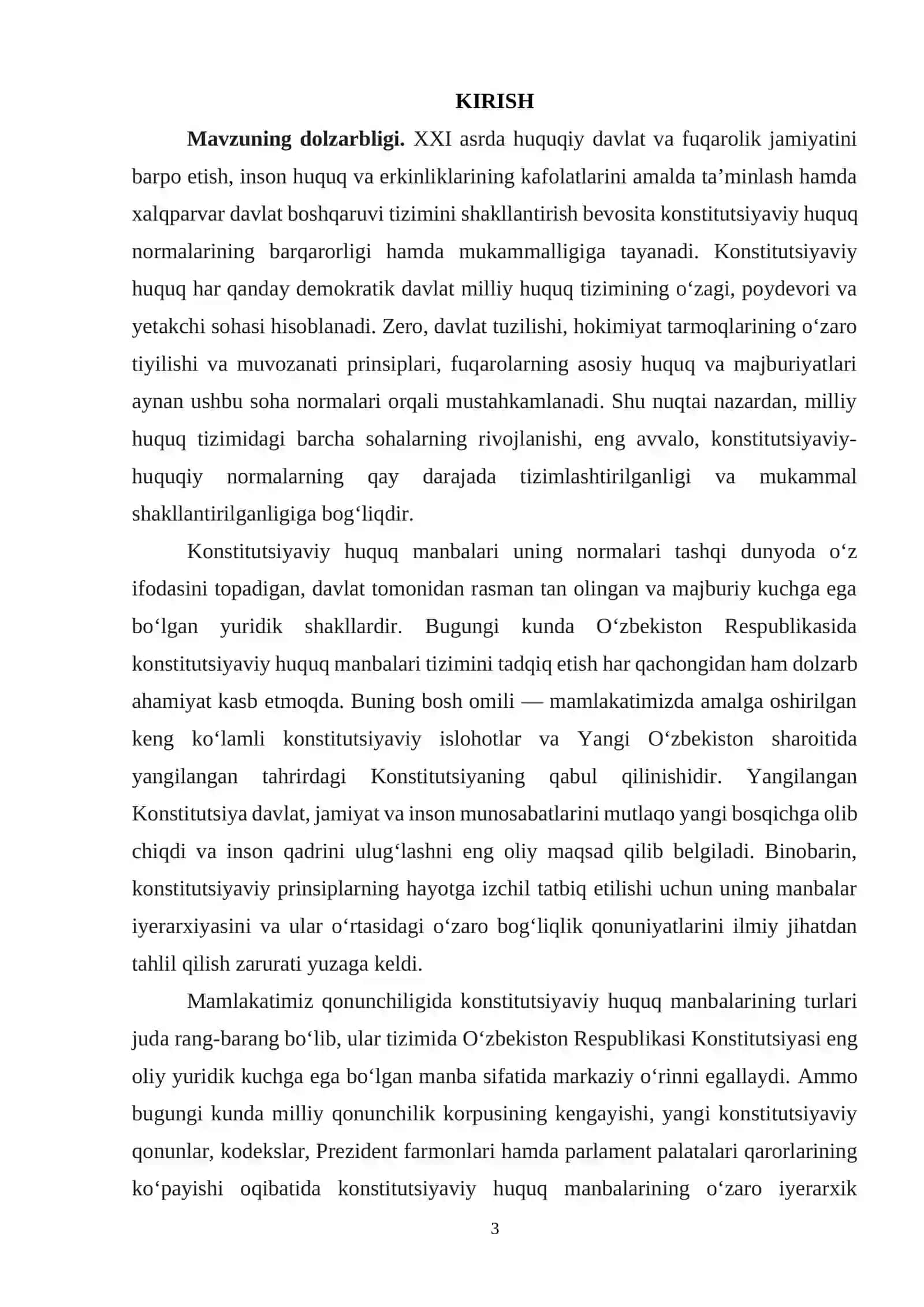 O‘zbekiston Respublikasi Konstitutsiyaviy huquq manbalar tizimi mavzusida 3