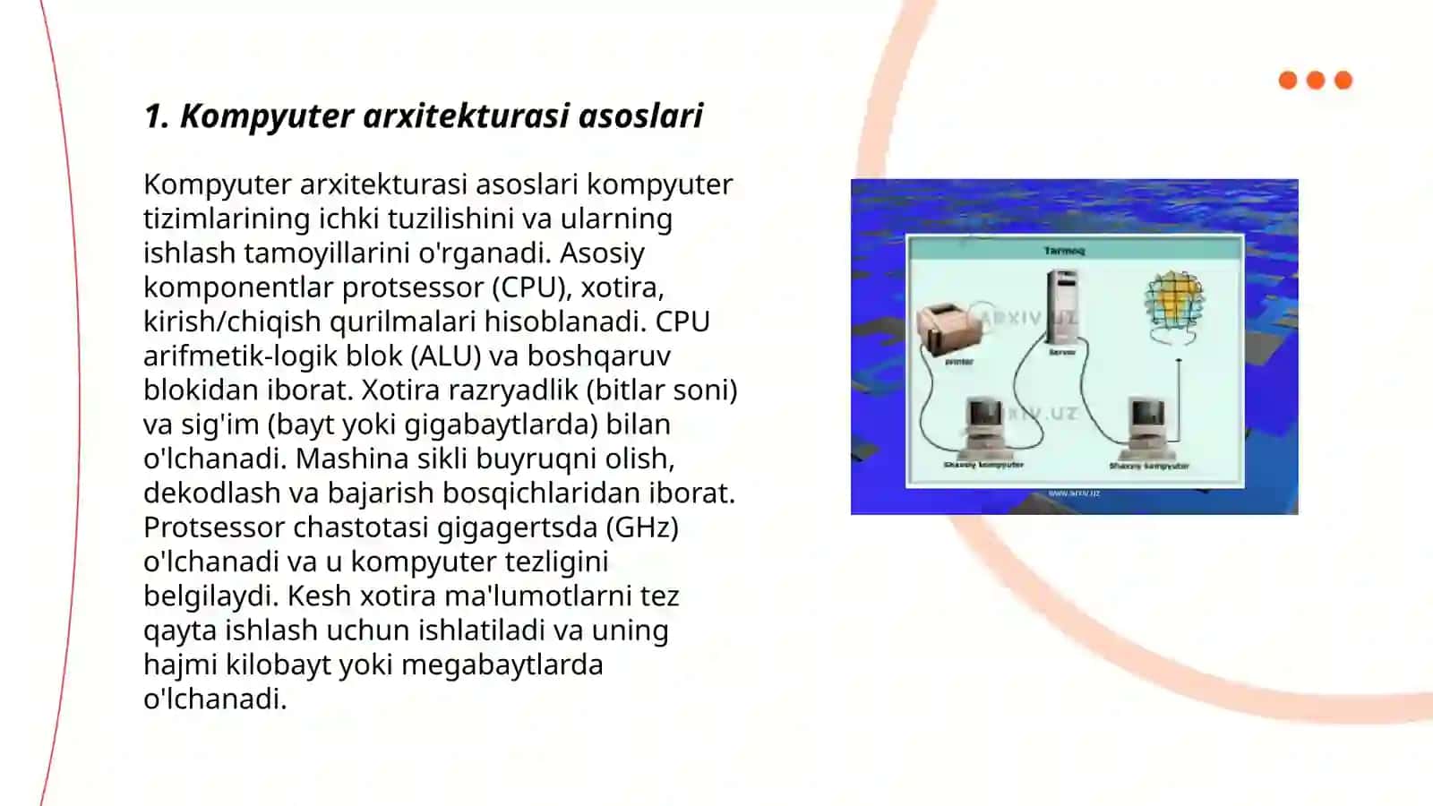Kompyuter arxitekturasi va uning rivojlanish bosqichlari 3