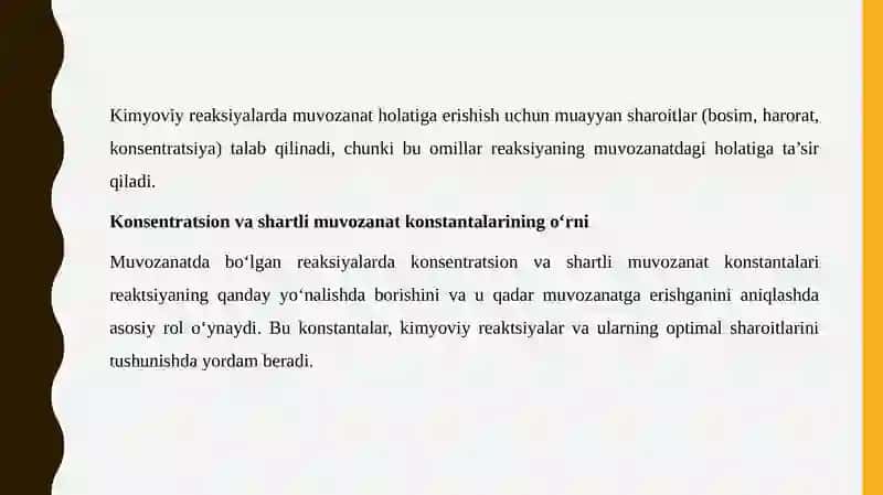 Konsentratsion va shartli muvozanat konstantalari 3