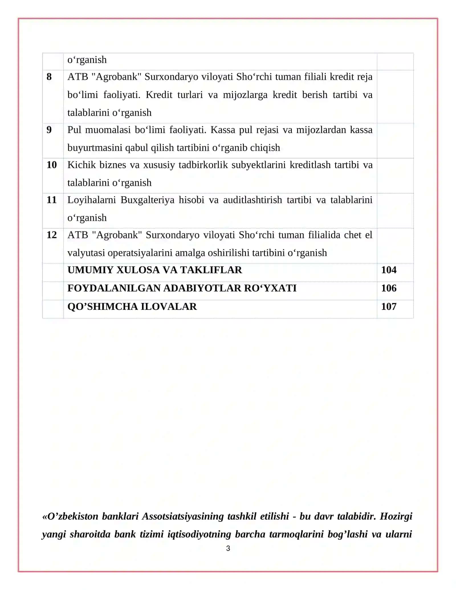 Abgrobok hamda ATB "Agrobank" Sho‘rchi haqida AMALIYOT HISOBOT 3