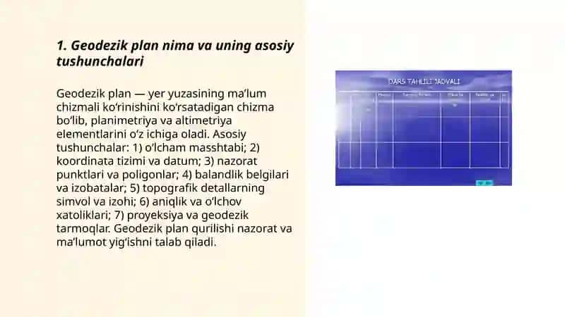 Geodezik planga olish haqida umumiy ma’lumotlar 3